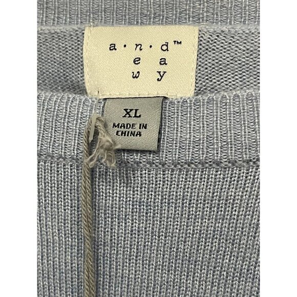 A New Day women's Light Blue Pullover Tunic Sweater Sz XL Soft Knit Relaxed Fit - Picture 5 of 8